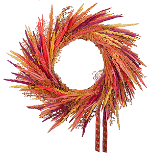 Dried flowers in assortment, Bouquet frame structure, Ribbon