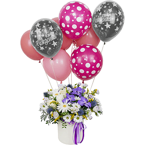 Fluffy cloud with balloons with delivery Tula