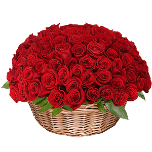 Basket of 101 red roses with delivery Tula