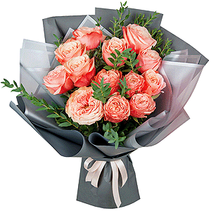 Peony rose Kahala 50 cm - 21, Eucalyptus parvifolia (1 pc.), Wrapping Paper