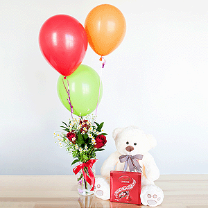 Gift set "Teddy bear, sweets and balloons" with delivery Tula