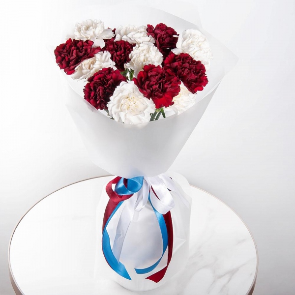 Carnation white, cream - 9, Carnation red - 10, Wrapping Paper