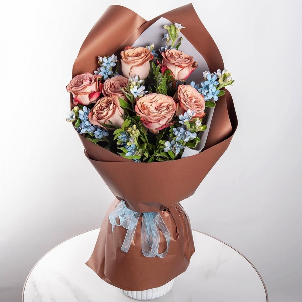 Rose Pink 50 cm Ecuador (Chelo, Hermosa, Novia, Titanik, Engagement, Pink Mondiale) - 13, Oksipetalum, Wrapping Paper