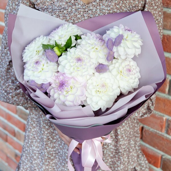 White Dahlia - 15, Dried flowers decor, Wrapping Paper