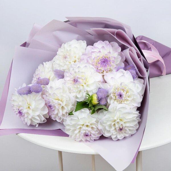 White Dahlia - 15, Dried flowers decor, Wrapping Paper